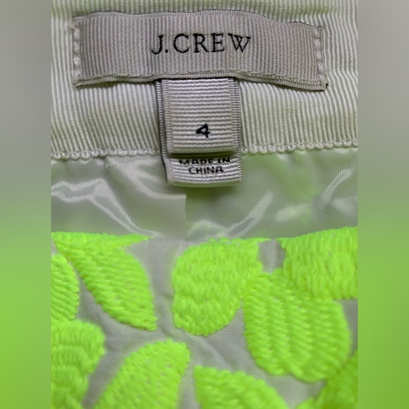 J.Crew Florescent Yellow Floral Skirt (4) - Picture 5 of 7